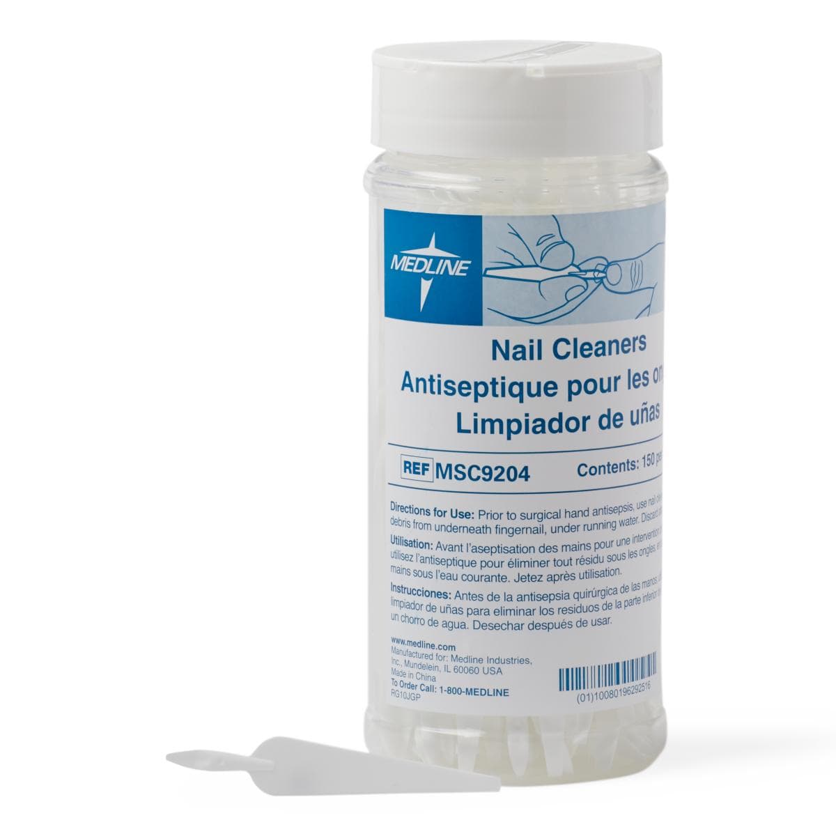 Medline Fingernail Cleaner Pick Tool - Bottle of 150 - Image 1