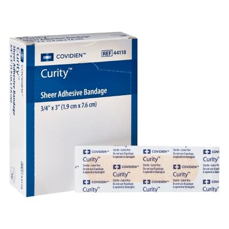 Curity Sheer Bandages, 3/4 x 3 Inch - Box of 50 - Image 1