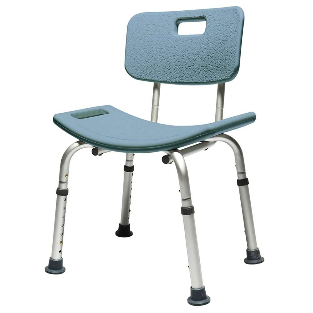 Lumex Platinum Collection Bath Seat With Backrest, Steel Blue - Image 1