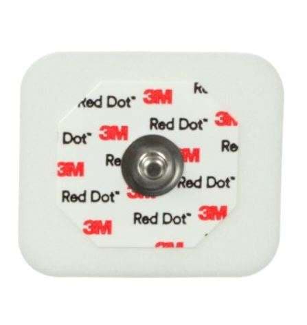 Red Dot Monitoring Electrode with Foam Tape and Sticky Gel, 1.5" - Case of 1000 - Image 1