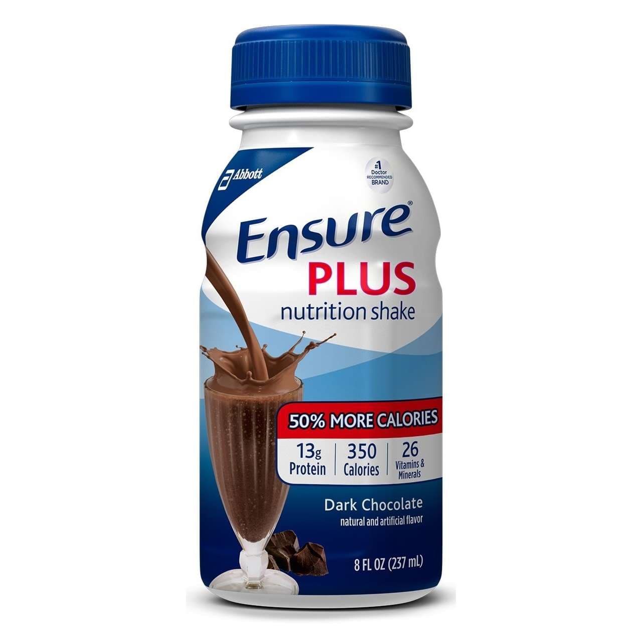 Ensure Plus Nutrition Shake, Dark Chocolate, 8 oz - Each - Image 1