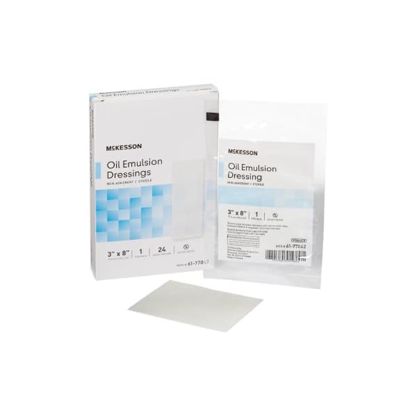 McKesson Oil Emulsion Impregnated Dressing White - Box of 24 - Image 1