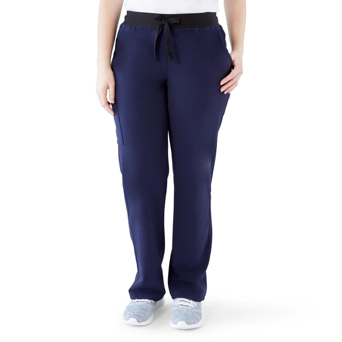 Medline Varick AVE Women's Petite Scrub Pant, Navy, Medium - Image 1