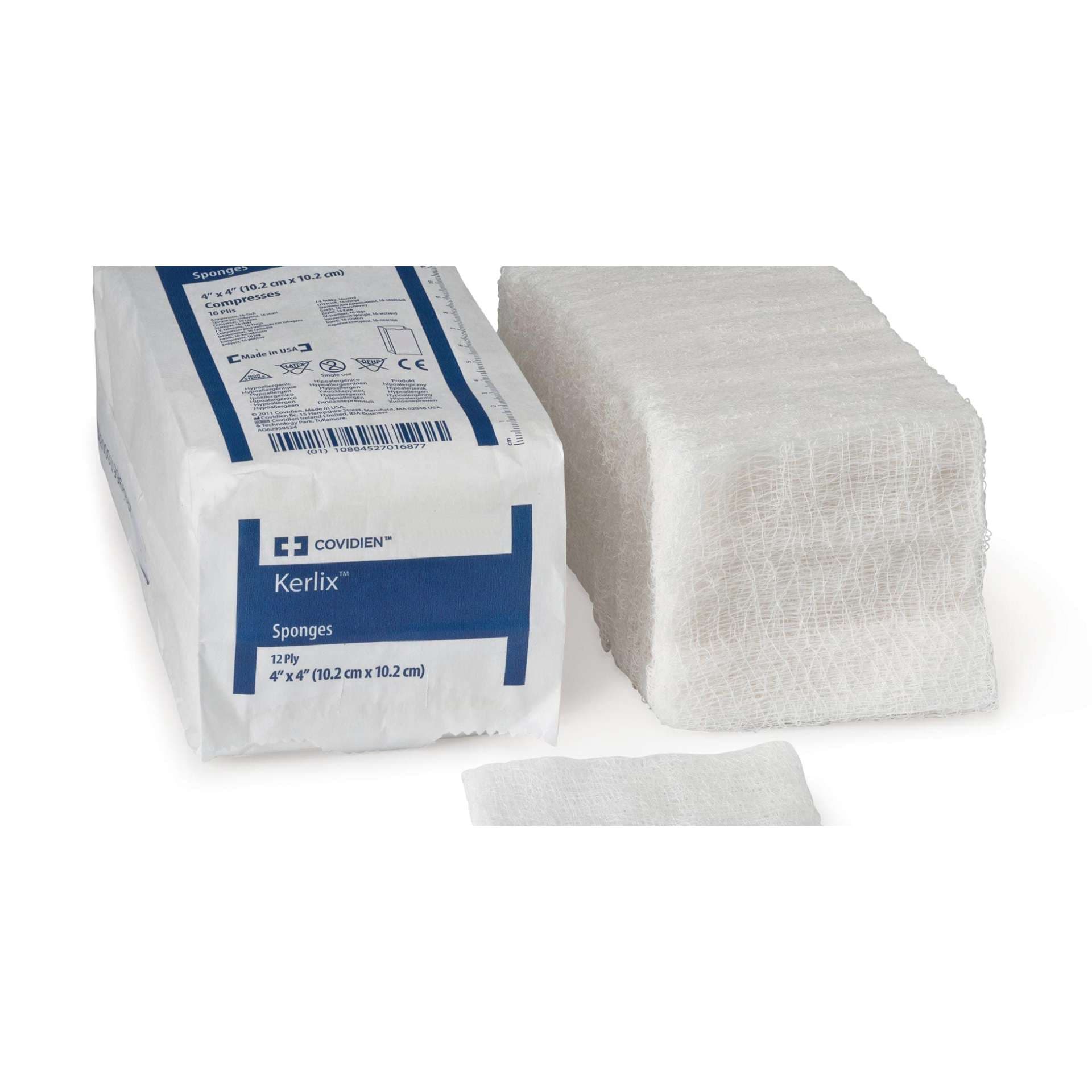 Kerlix Woven Gauze Sponges, 12-Ply, 4 x 4 Inch - Case of 2000 - Image 1