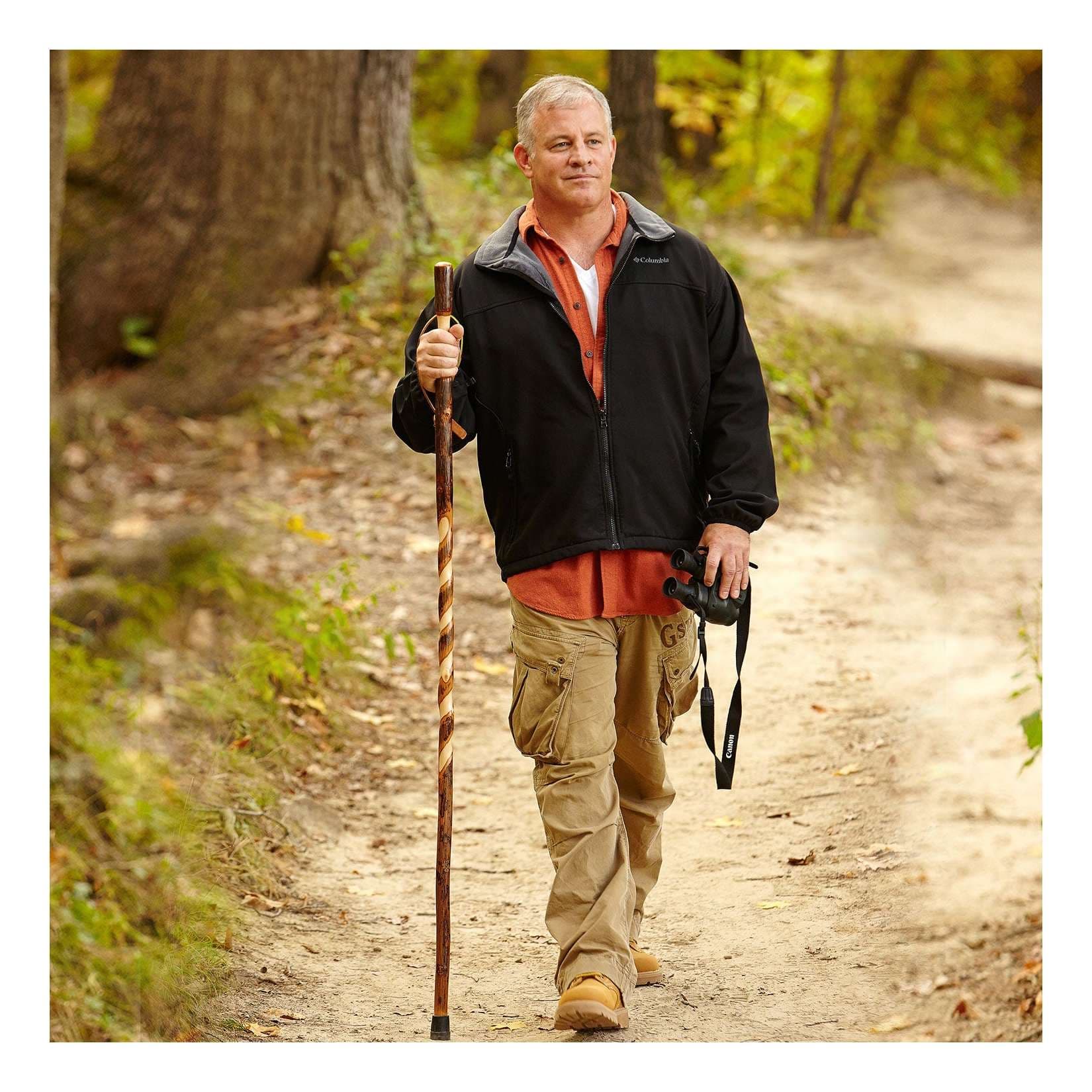 Brazos Twisted Hickory Rustic Walking Stick - Image 2