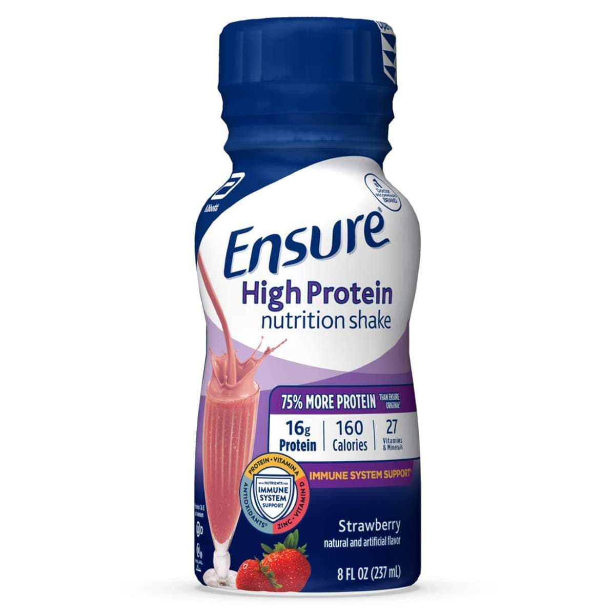 Ensure High Protein Nutritional Shake, Strawberry, 8 oz - Package of 6 - Image 1