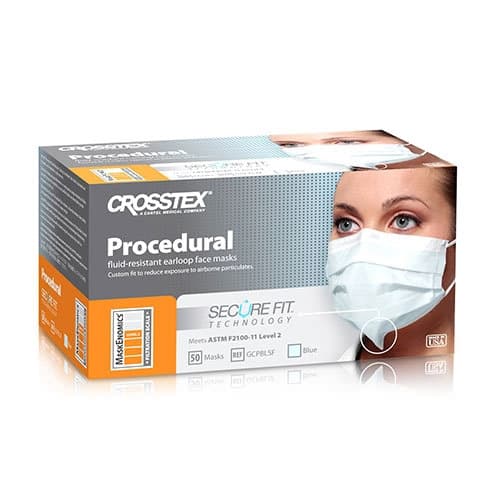 Crosstex ASTM Level 2 Securefit Procedural Earloop Mask, Pink, - Carton of 500 - Image 1