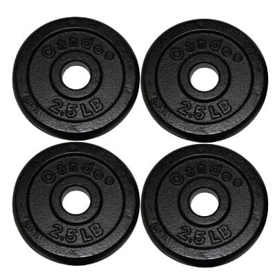 CanDo Iron Disc Weight Plates, 20 lbs set of 4 Each- 2.5lbs. weights and 2 Each- 5 lbs. Weights - Image 1