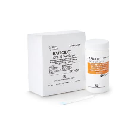 Rapicide OPA-28 OPA Concentration Indicator Pad Single Use - Case of 100 Test Strips - Image 1