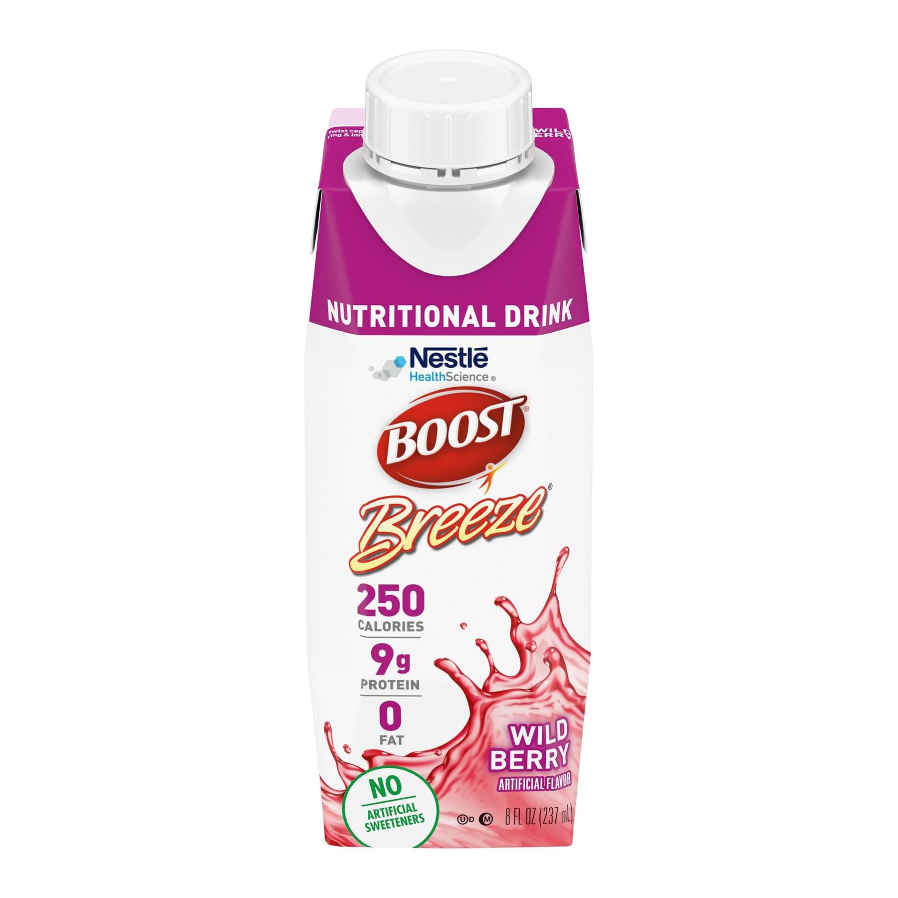 Boost Breeze Ready to Use Nutritional Drink, Wild Berry, 8 oz - Case of 24 - Image 1