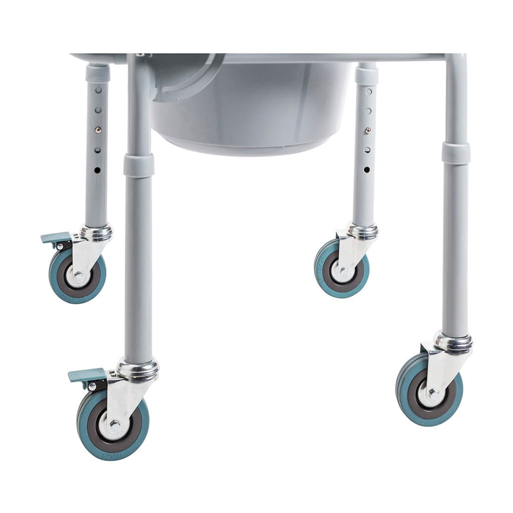 Drive Medical Steel Drop-Arm Commode with Wheels and Padded Armrests - Case of 2 - Image 6