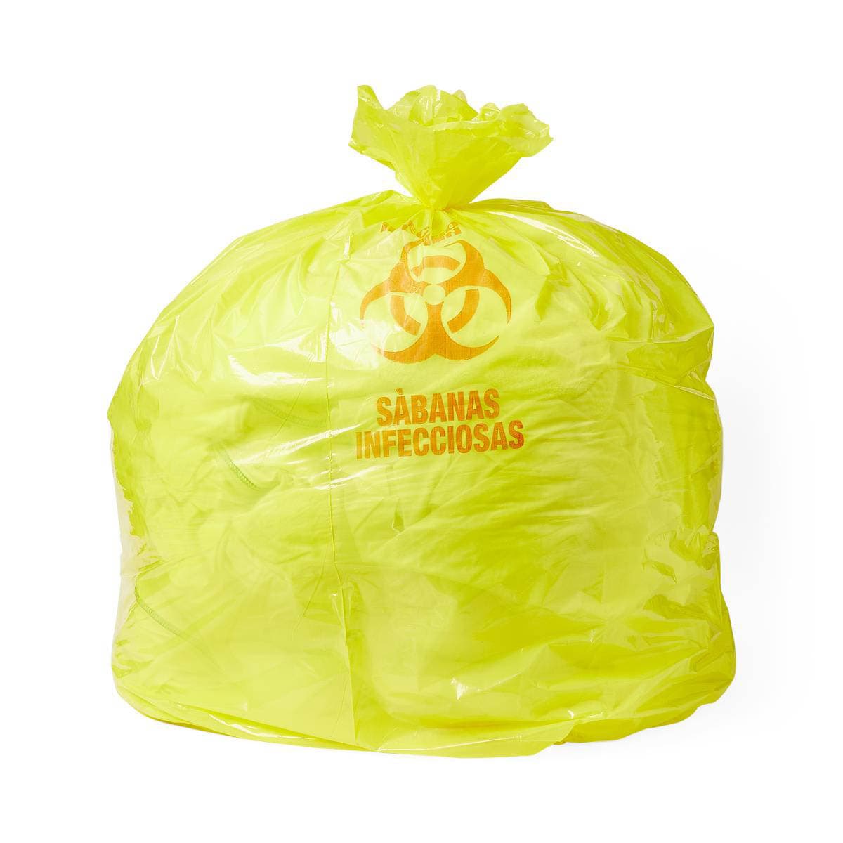 Medline Infectious Linen Liner, Yellow, 40" x 46", 1.5 Mil, Flat - Case of 100 - Image 1