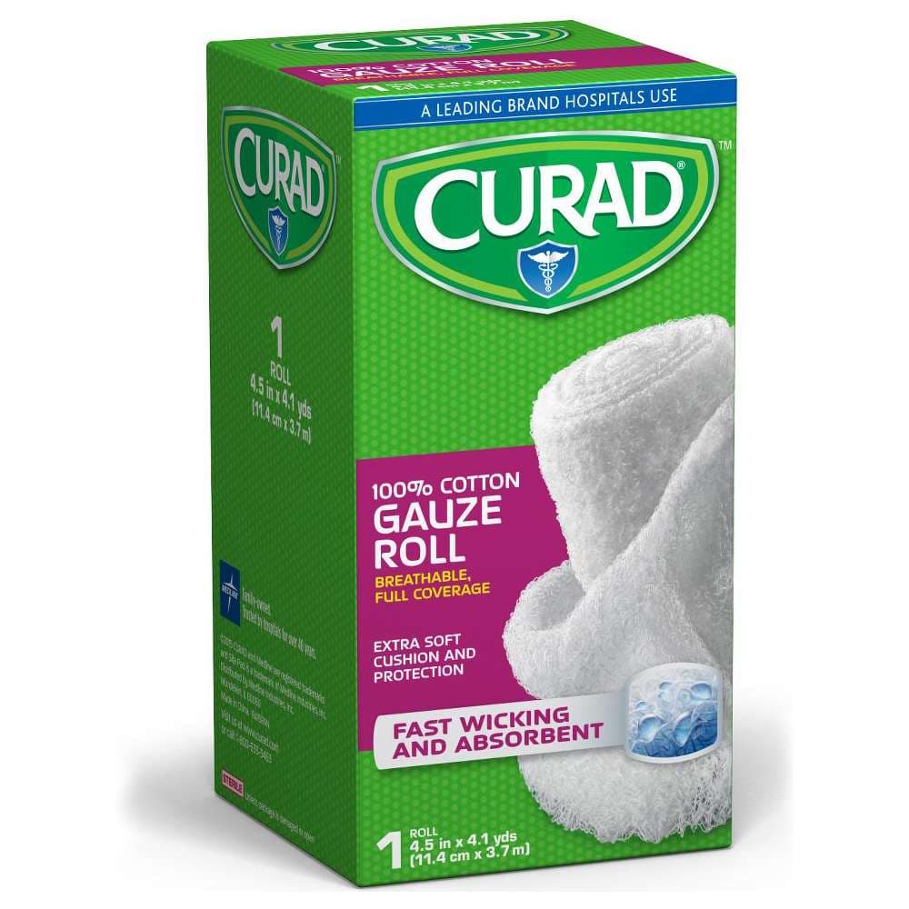 Curad Stretch Rolled Gauze, 4.5 Inch x 4 Yard - Case of 24 - Image 1