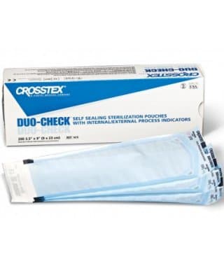 Duo-Check Sterilization Pouch, 3-1/2 x 9 Inch - Box of 200 - Image 1