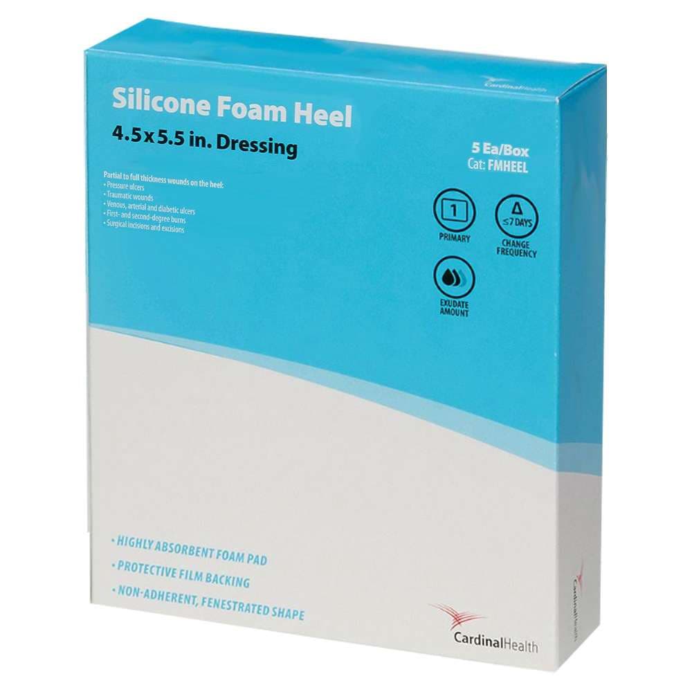 Cardinal Health Kendall Silicone Non-Bordered Lite Foam Dressing, 4.5 x 4.5 Inch - Box of 5 - Image 1