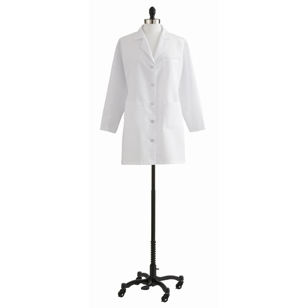 Medline Women's Classic Staff-Length Lab Coat, White, Size 14 - Image 1