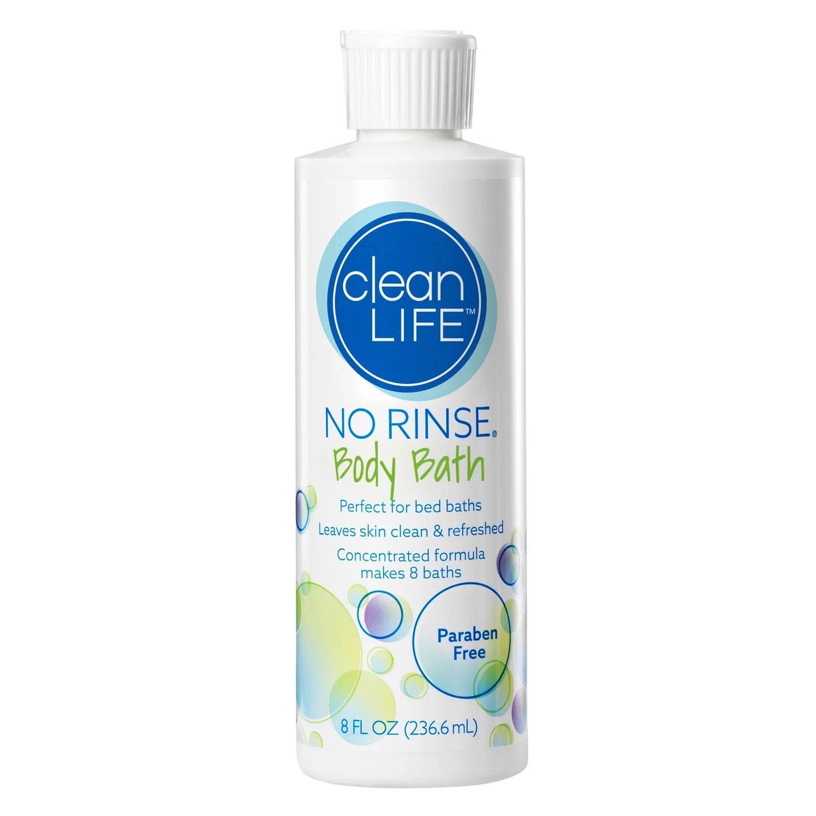 cleanLIFE No Rinse Body Bath, 8 oz - Case of 24 - Image 1