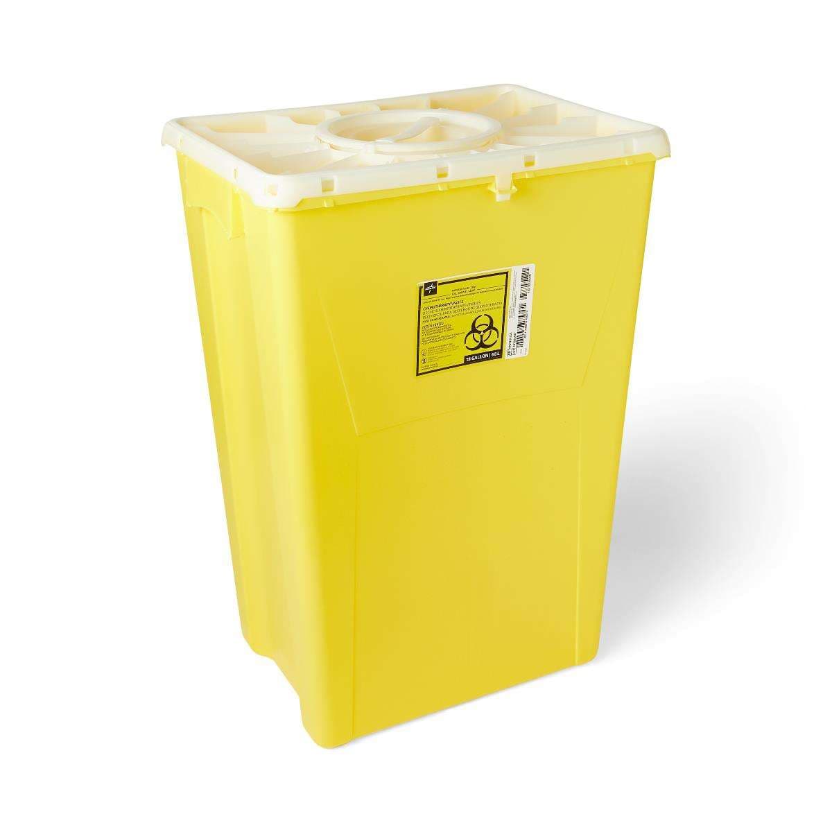 Medline Large PG-II Waste and Sharps Containers, 18 gal, Yellow - Box of 7 - Image 1
