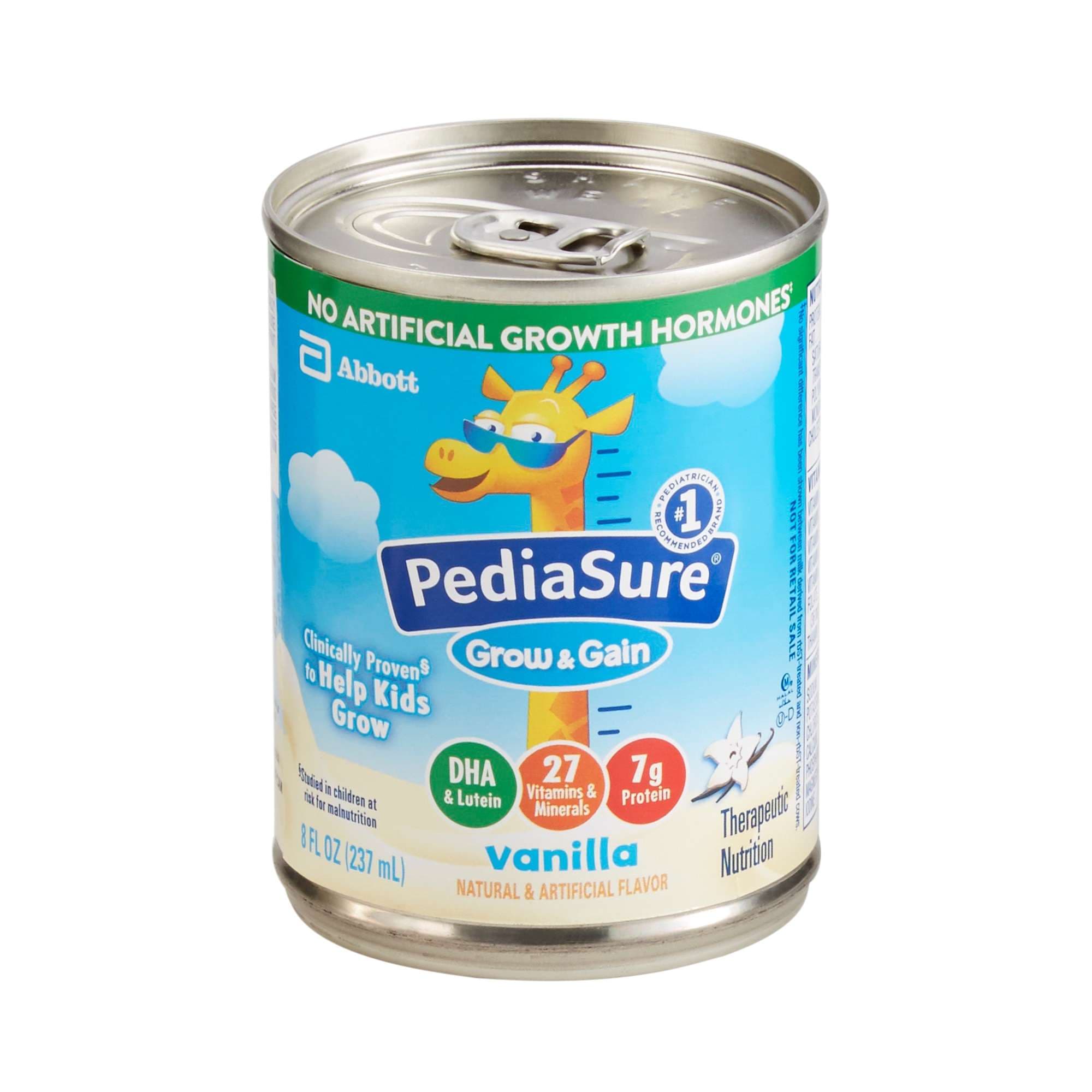 PediaSure Grow and Gain Pediatric Oral Supplement, Can, Vanilla, 8 oz - Case of 24 - Image 1