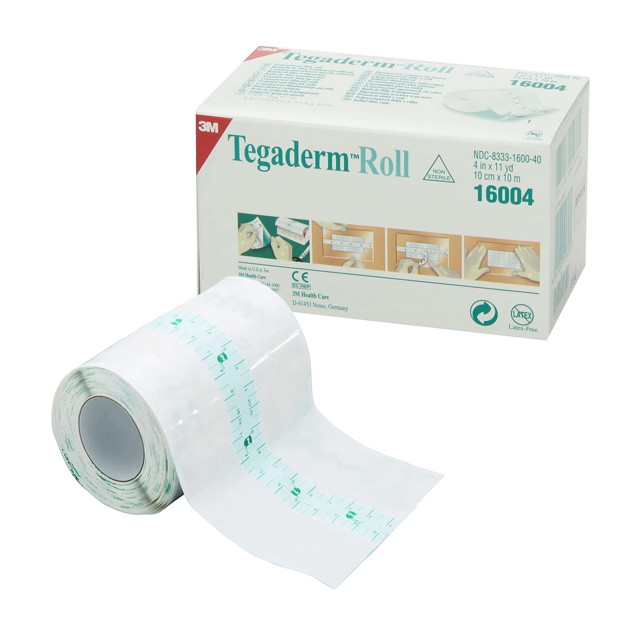 3M Tegaderm Transparent Film Dressing, 4" x 11 yards - Case of 4 - Image 1