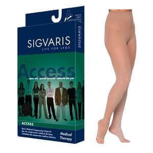 Sigvaris Women's Essential Opaque Pantyhose 30-40 mmHg Small-Long, Suntan - Pair - Image 1