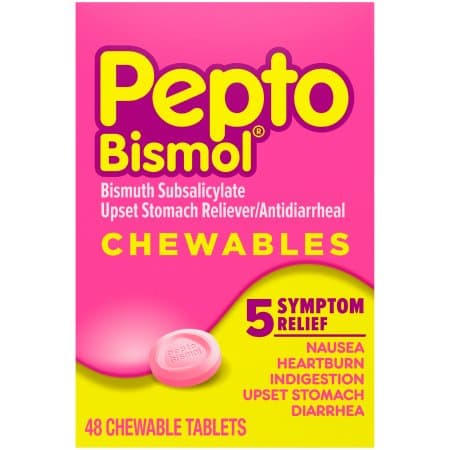 Pepto Bismol Anti-Diarrheal Chewable Tablet, 262 mg Strength - Box of 48 - Image 1