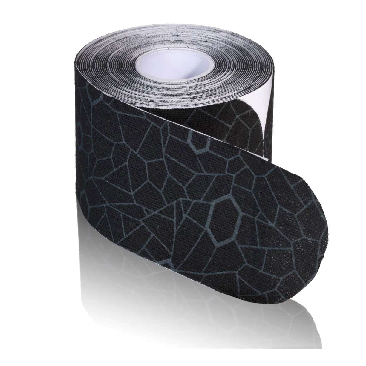 TheraBand Kinesiology Tape 2" x 10", 20 Precut Strips, Black-Gray Print - Image 1