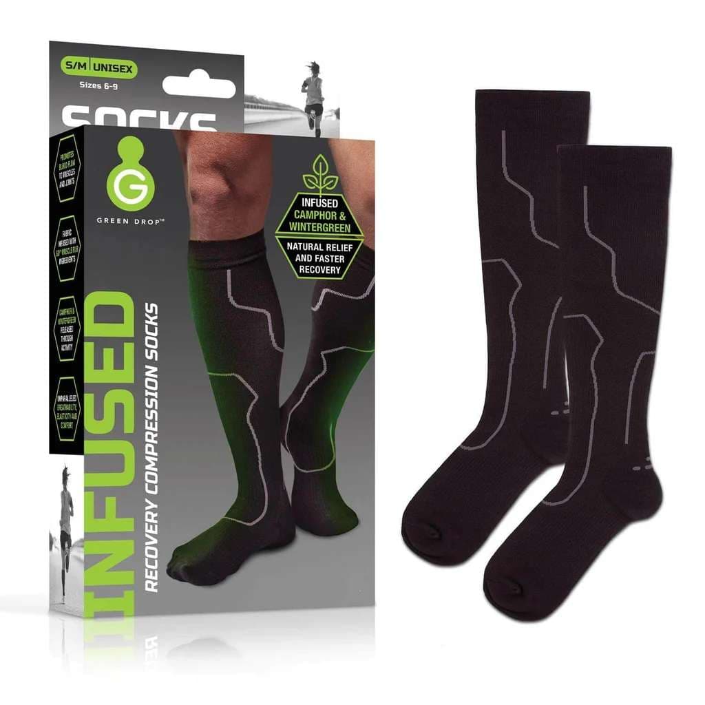Green Drop Compression Knee High Socks, Small-Medium - Each - Image 1