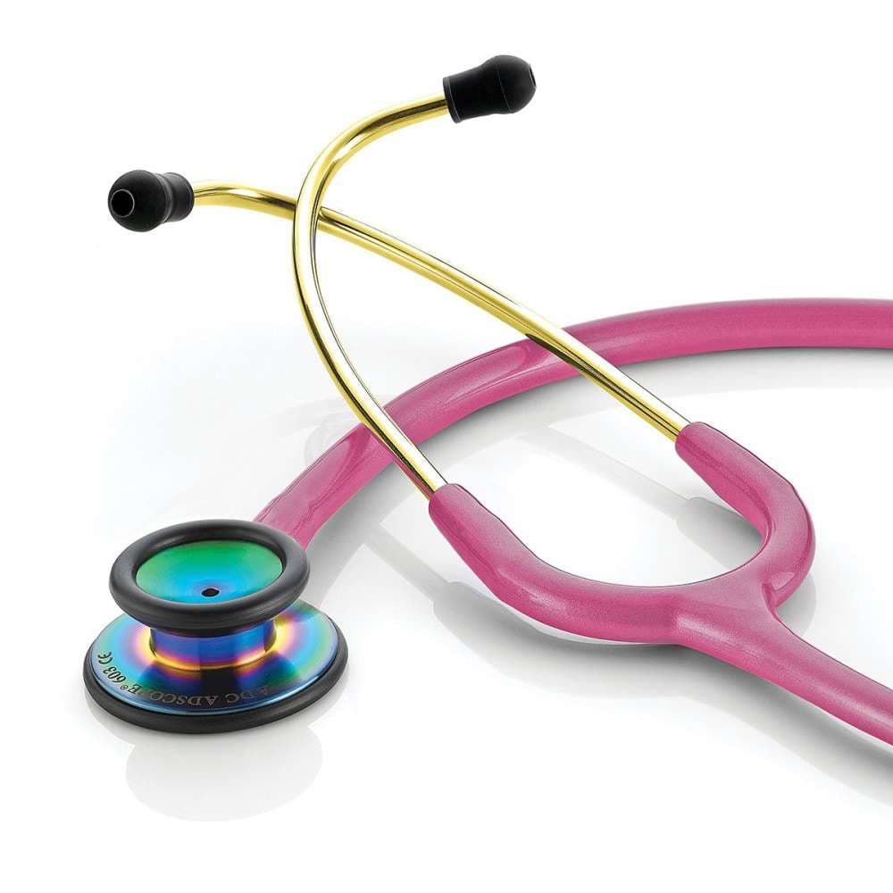 ADC Adscope Clinician Stethoscope, Iridescent Metallic Raspberry - Image 1