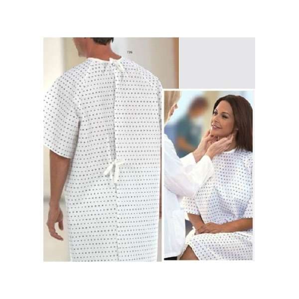 Fashion Seal Uniforms Patient Exam Gown Without Cuff, Medium-Large, Snowflake Print - Each - Image 1