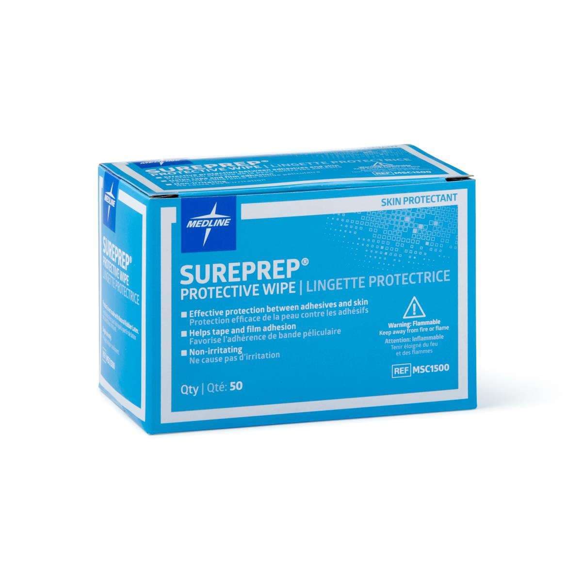 Medline SurePrep Skin Protective Wipes - Box of 50 - Image 1