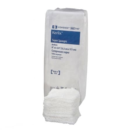 Kerlix Sterile Super Sponges, 6 x 6-3/4 inch, Bulk - Case of 600 - Image 1