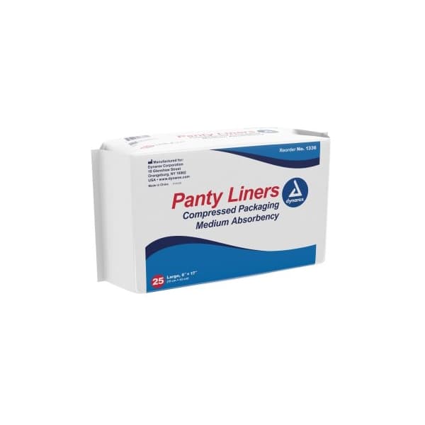 Dynarex Panty Liners with Adhesive Tabs, 6 x 17 Inch - Box of 25 - Image 1