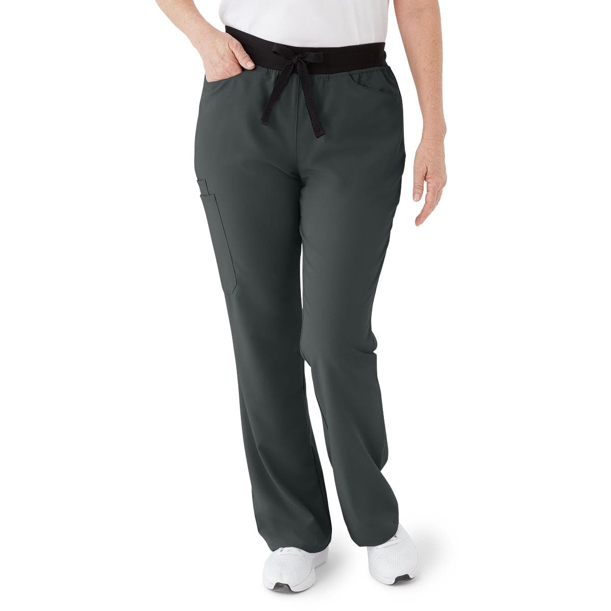 Medline Coastal AVE Women's Boot-Cut Petite Scrub Pant, Charcoal, 2XLarge - Image 1