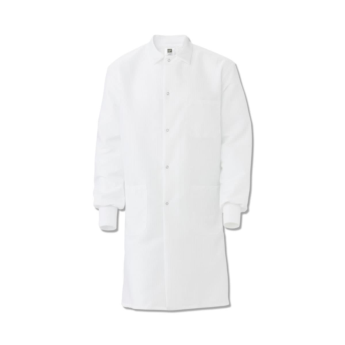 Medline Protective Barrier Lab Coat with Pockets, ResiStat Static and Fluid Resistant, White, XS - Image 1