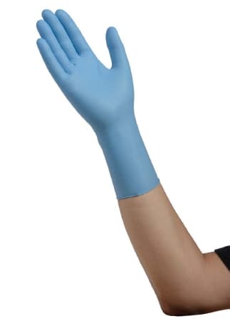 Esteem Extended Cuff Nitrile Powder-Free Exam Glove, Blue, Medium - Case of 1000 - Image 1
