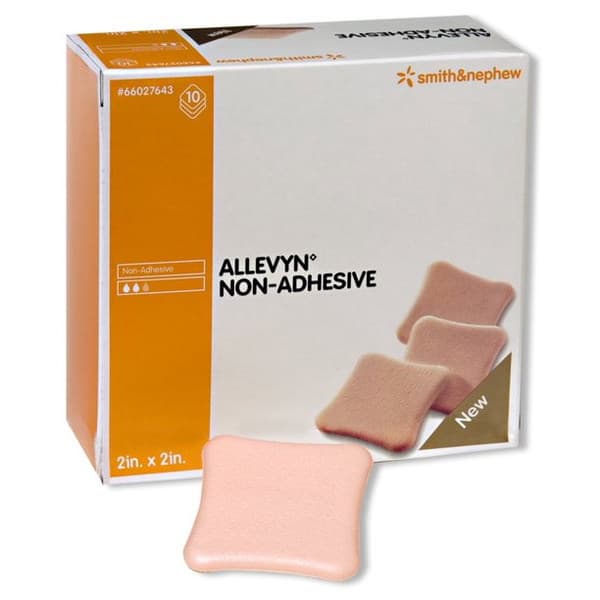 Allevyn Non-Adhesive Foam Dressing, 2 x 2 Inch - Box of 10 - Image 1