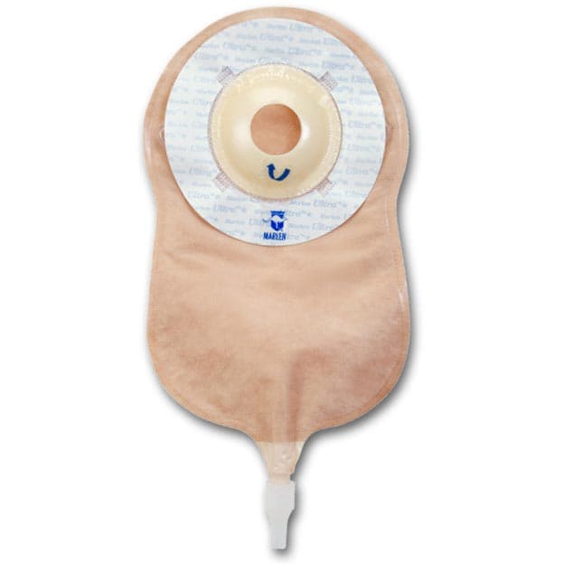 UltraLite 1-Piece Deep Convex Urostomy Pouch 5/8 Inch, Aquatack Barrier - Box of 10 - Image 1
