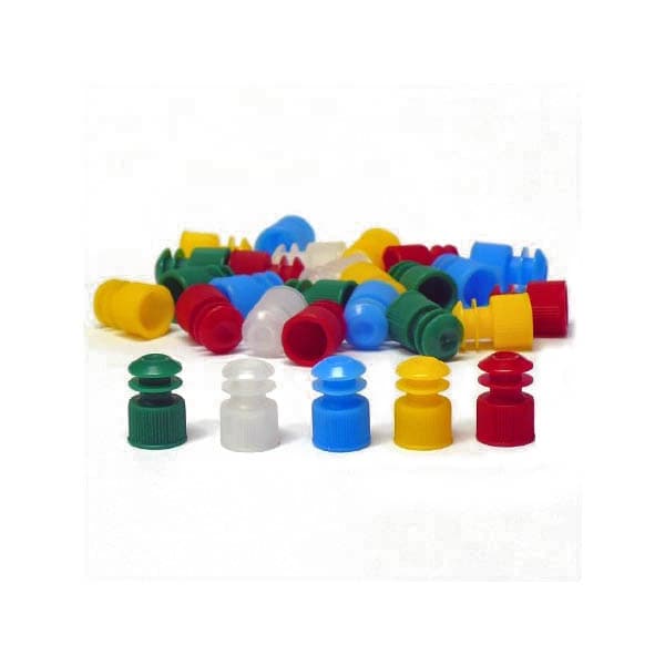 Globe Scientific Tube Closure NonSterile Flanged Plug Cap, Yellow, 12 mm - Bag of 1000 - Image 1