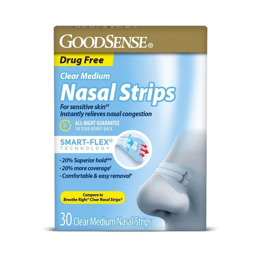 GoodSense Nasal Strips Medium, Clear - Case of 1080 - Image 1