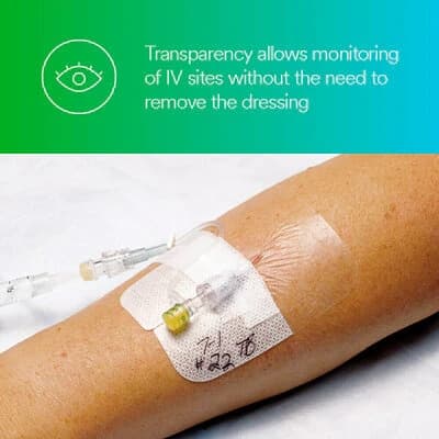 3M Tegaderm IV Transparent Adhesive Film Dressing with Border - Image 4