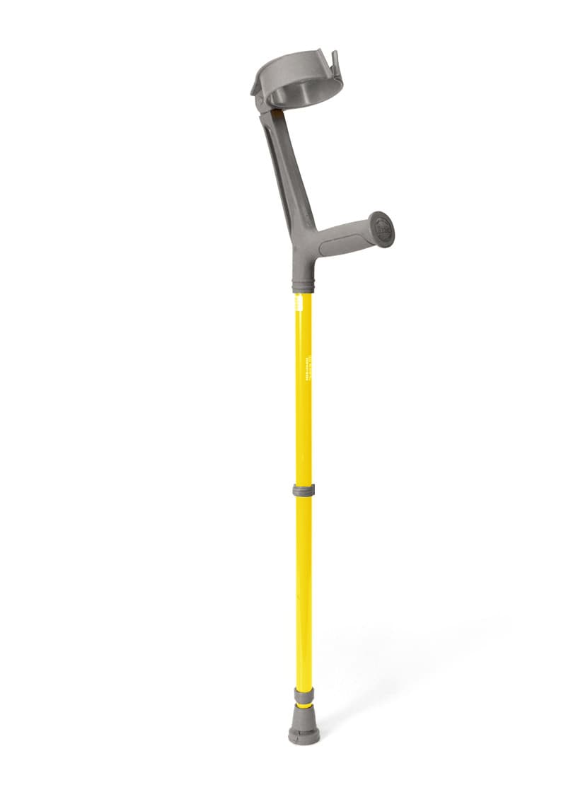 Walk Easy adult forearm articulated crutches with 4" full cuff (pair) - Yellow - Image 1