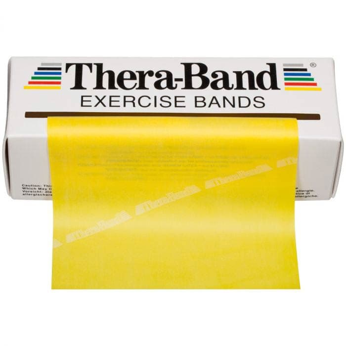 TheraBand Professional Latex Resistance Bands 5" x 6 yards Long Light Yellow - Box of 1 - Image 1