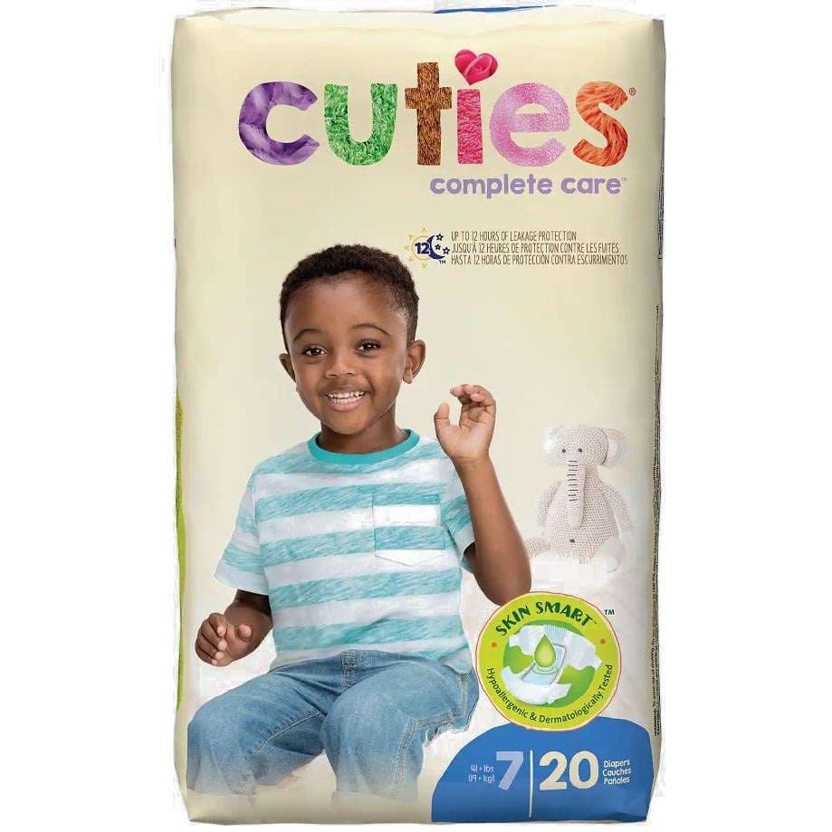 Cuties Complete Care Baby Diapers, Size 7 - Package of 20 - Image 1