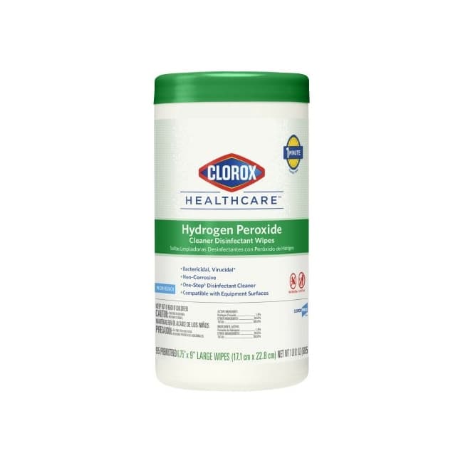 Clorox Healthcare Surface Disinfectant Cleaner Wipe, Canister, 5-3/4 x 6-3/4 Inch - Case of 570 - Image 1