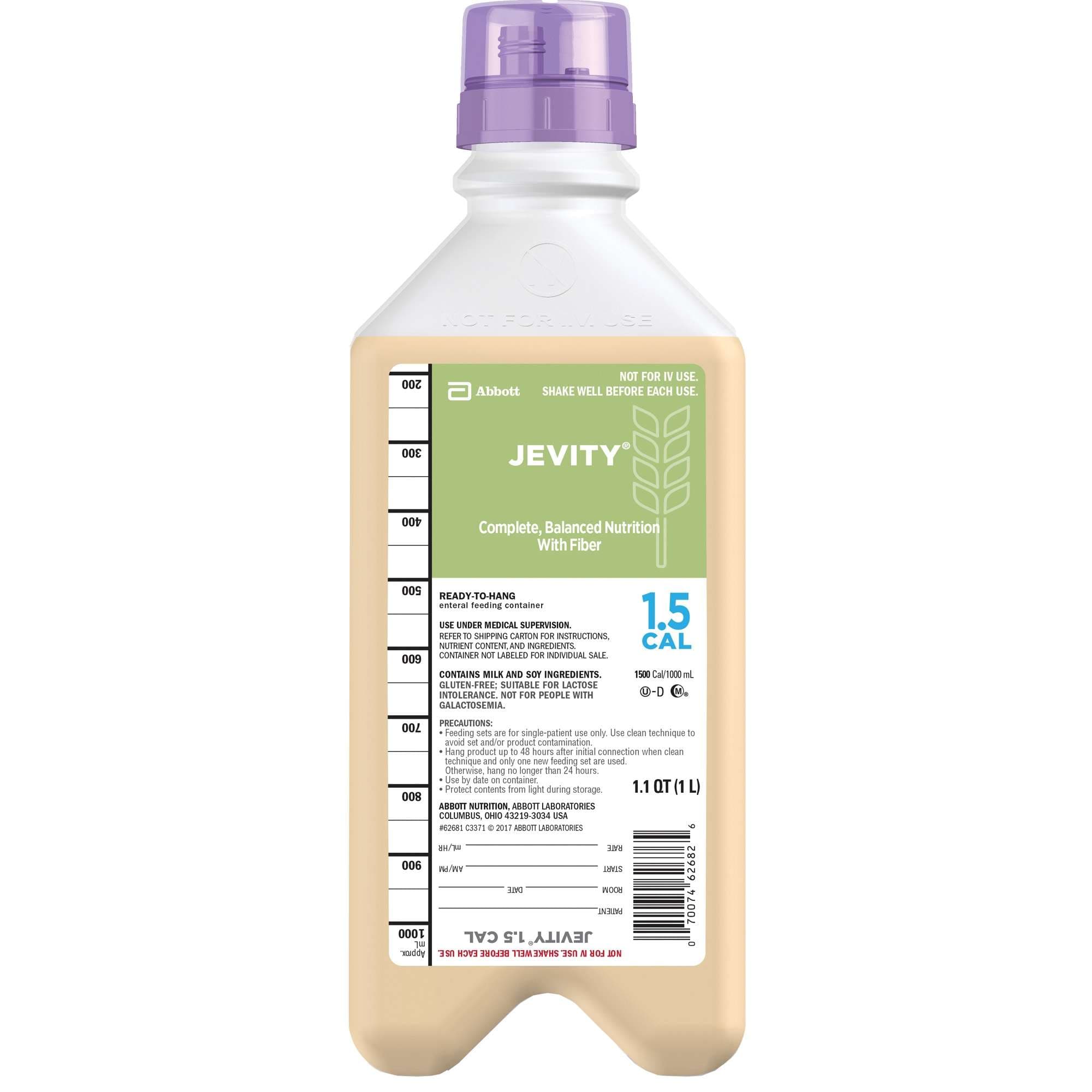Jevity 1.5 Cal RTH Tube Feeding Formula with Fiber, Unflavored, 33.8 oz - Each - Image 1