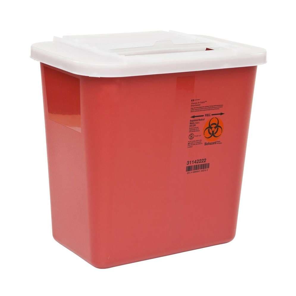 Monoject Multi-Purpose Sharps Containers with Sliding Lid, 2 Gallon - Case of 20 - Image 1