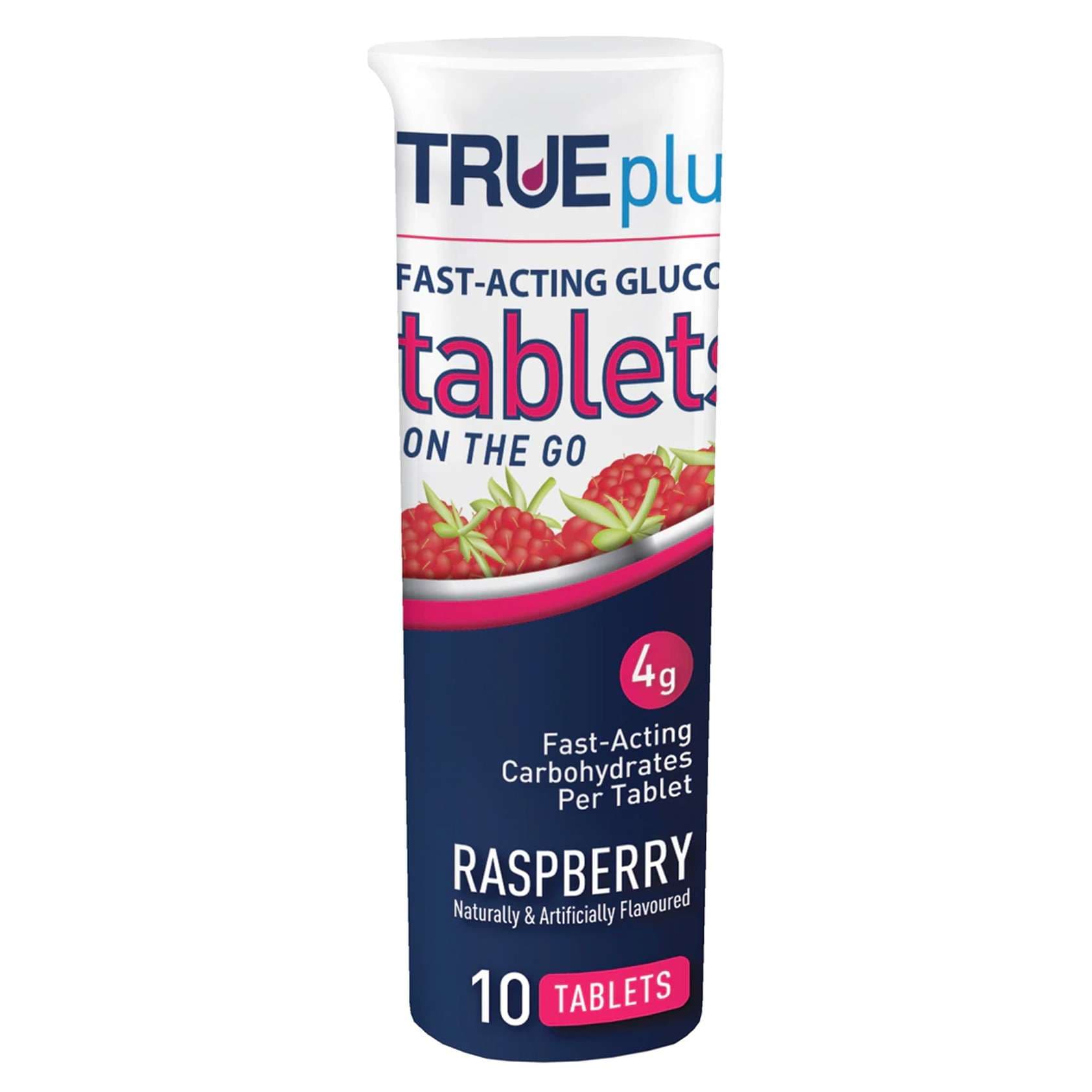 TRUEplus Glucose Supplement Chewable Tablet, Raspberry - Bottle of 10 Tablets - Image 1