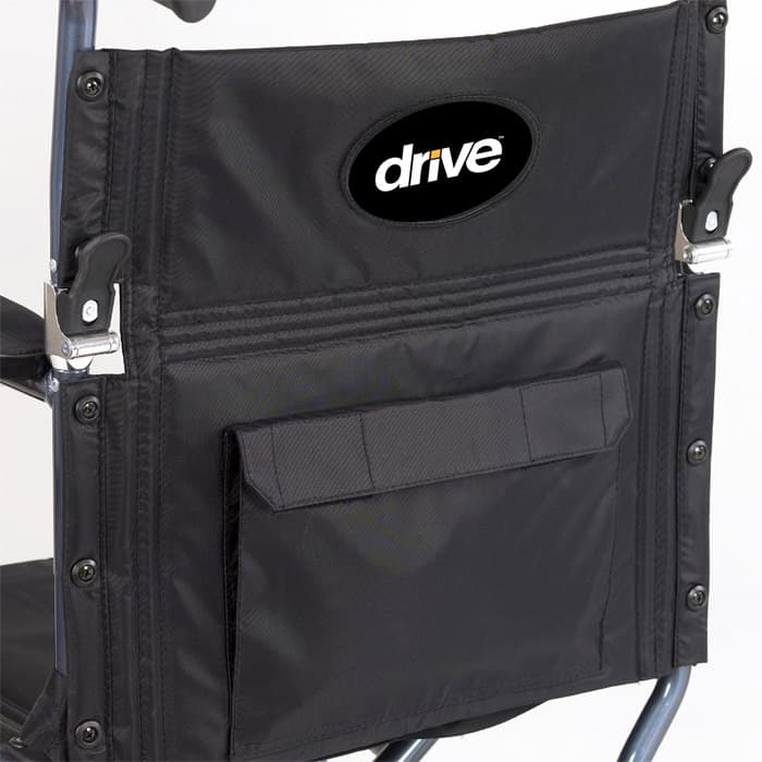 Drive medical deluxe fly-weight aluminum transport chair with removable casters - Image 6