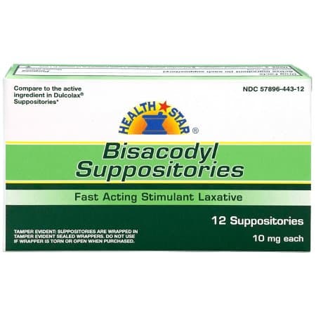 Health Star Laxative Suppository Box, 10 mg - Box of 12 - Image 1